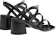 (W) HERMES Sandal Tumit Tinggi Kulit Anak Lembu 'Fesyen Hitam' H221078Z-02