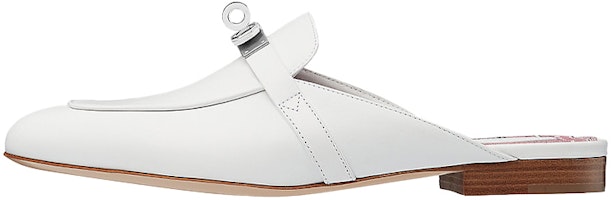 (Women) HERMES Calfskin Lined Slippers 'White Print' H202121Z-BL (Women) HERMES Calfskin Lined Slippers 'White Print' H202121Z-BL