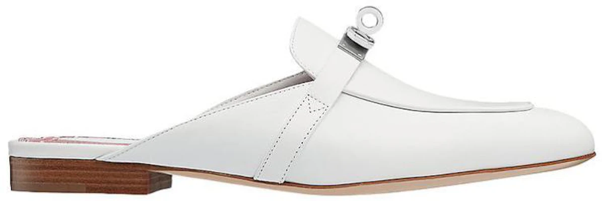 HERMES 愛馬仕 小牛皮印花內襯拖鞋 女款 白色 Order HERMES 愛馬仕 小牛皮印花內襯拖鞋 女款 白色