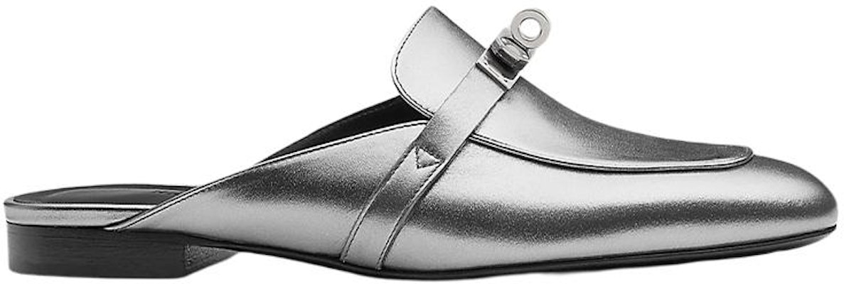 (Women) HERMES Calfskin Mule 'Silver' H221083Z-52 Order (Women) HERMES Calfskin Mule 'Silver' H221083Z-52