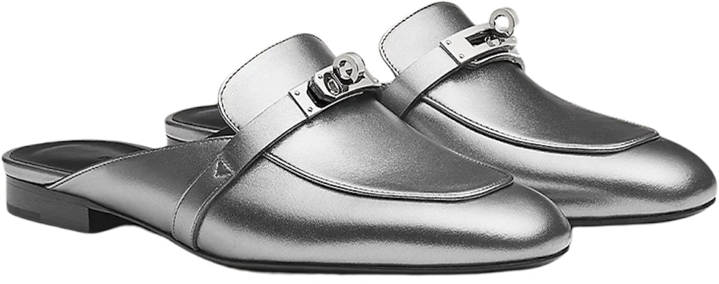 (W) HERMES Calfskin Mule 'Silver' Kulit Sapi Perak H221083Z-52 Order (W) HERMES Calfskin Mule 'Silver' Kulit Sapi Perak H221083Z-52