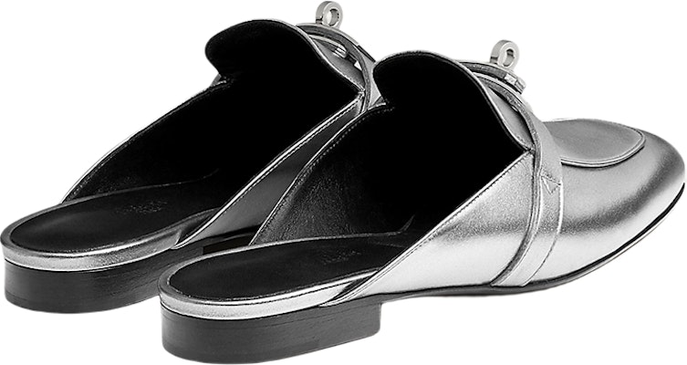 (W) HERMES Calfskin Mule 'Silver' Kulit Sapi Perak H221083Z-52 Lookbook (W) HERMES Calfskin Mule 'Silver' Kulit Sapi Perak H221083Z-52