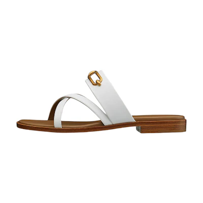 (W) HERMES Calfskin Sandal 'White'