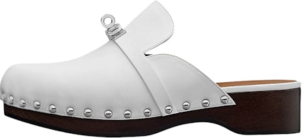 (Women) HERMES Calfskin Wooden Sole 'White' H211077Z-90 (Women) HERMES Calfskin Wooden Sole 'White' H211077Z-90