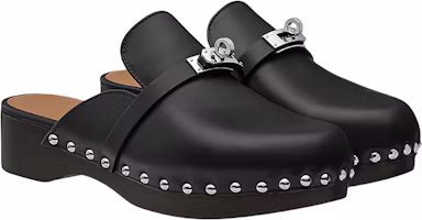 Order (W) Sepatu HERMES Kulit Anak Sapi Sol Kayu 'Hitam' H211077Z-02