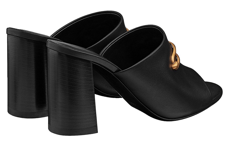 (W) HERMES Camilla Calfskin Slide 'Black' 圖 5