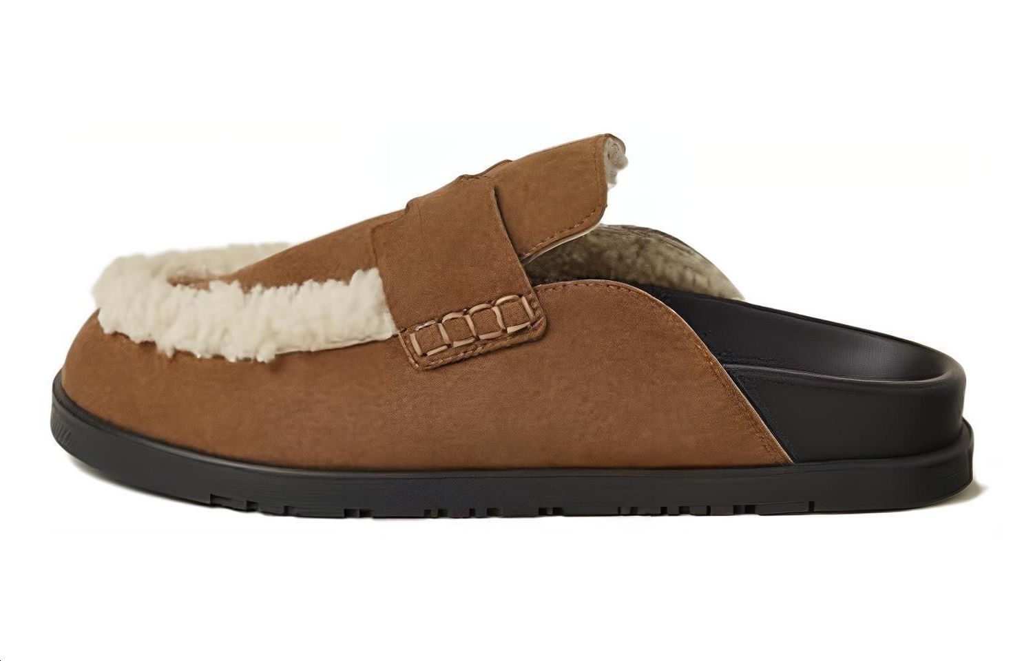 (Women) HERMES Canvas Round-Toe 'Brown Mule Slippers' H232140Z-E5