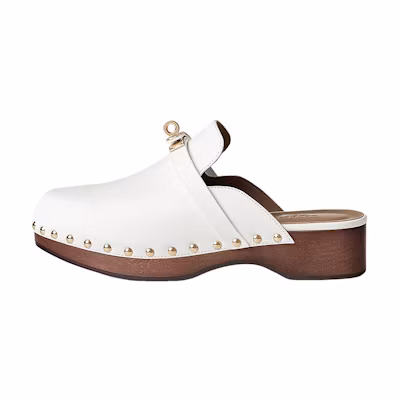 (W) HERMES Carlotta Mule 'White Leather'