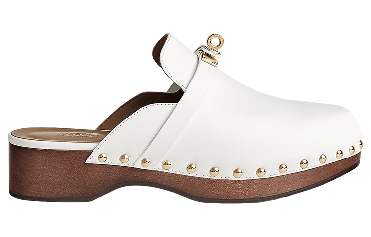 (W) HERMES Carlotta Mule 'White Leather' 圖 2