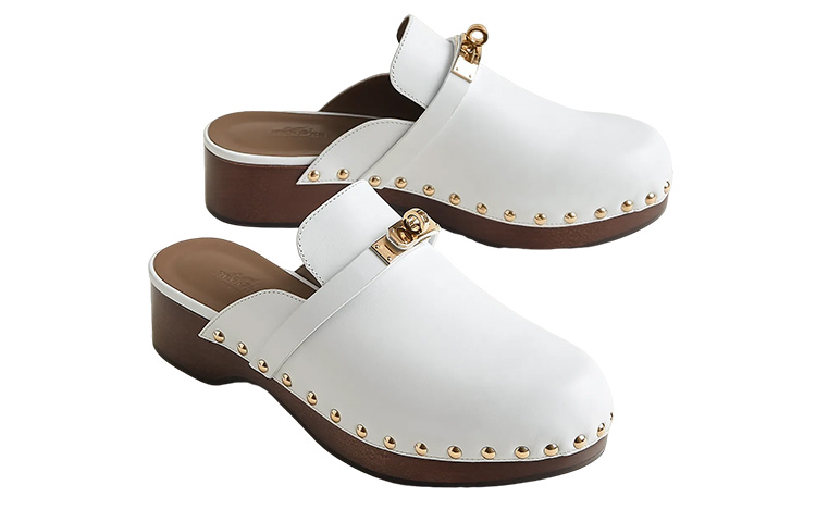 (W) HERMES Carlotta Mule 'White Leather' 圖 4