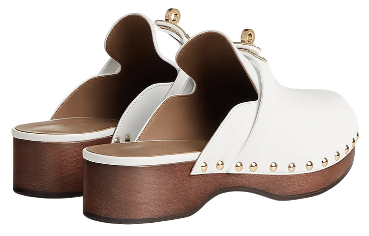 (W) HERMES Carlotta Mule 'White Leather' 圖 5