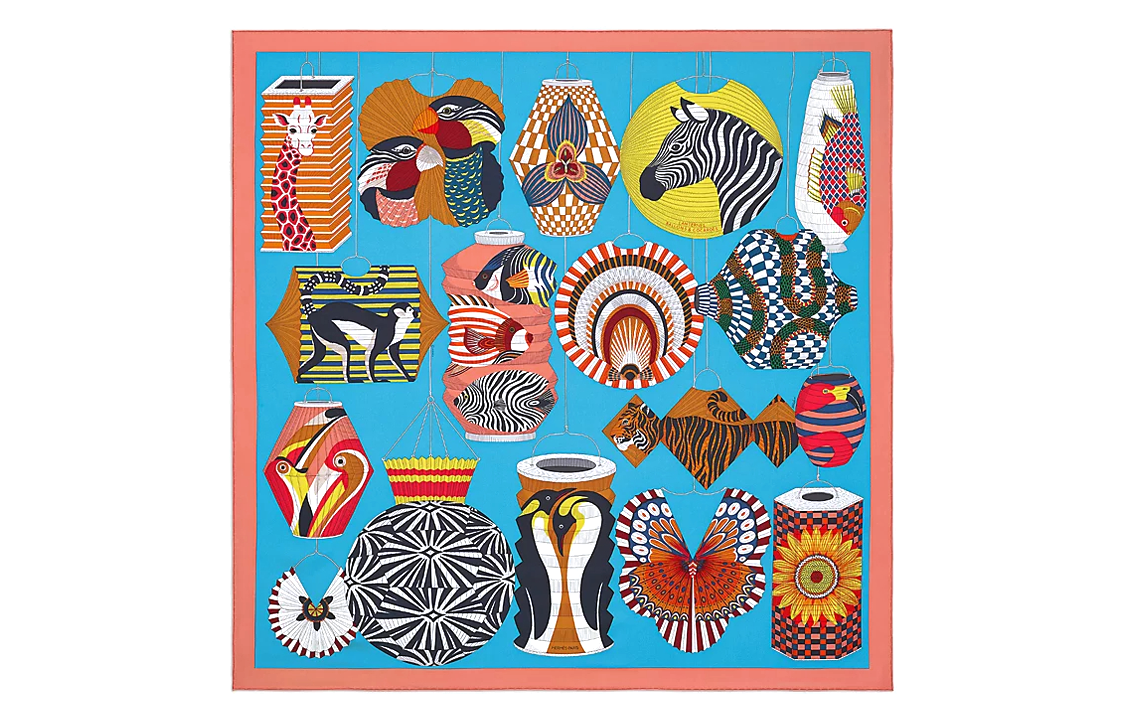 (Women) HERMES Carre Animal Print Fashionable Silk Scarf for Women H003918S 03