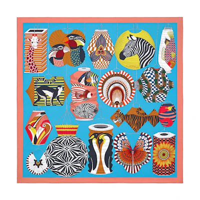 (Women) HERMES Carre Animal Print Fashionable Silk Scarf for Women H003918S 03