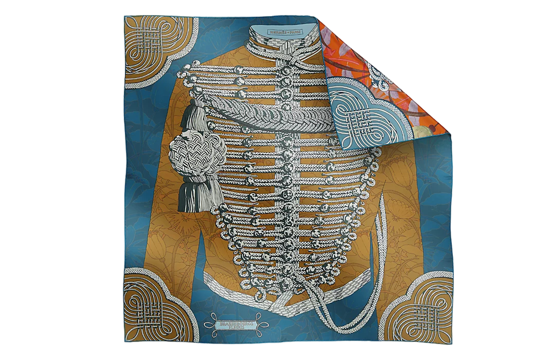 (Women) HERMES Carre Floral Brandenburg Twill Silk Scarf Multicolor  Edition H904041S-01