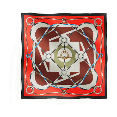 (Women) HERMES Carre Twill Print Silk Scarf for Women - Multicolor H004009S08