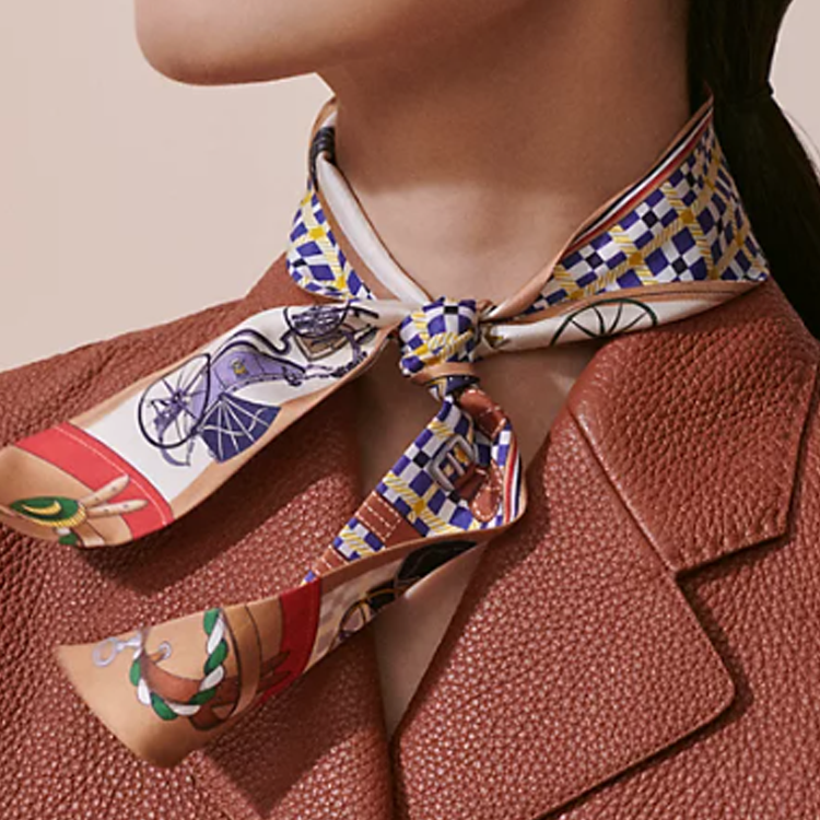 (Women) HERMES Carriage Print Silk Scarf for Women - Multicolor Design H064108S 06 圖 3