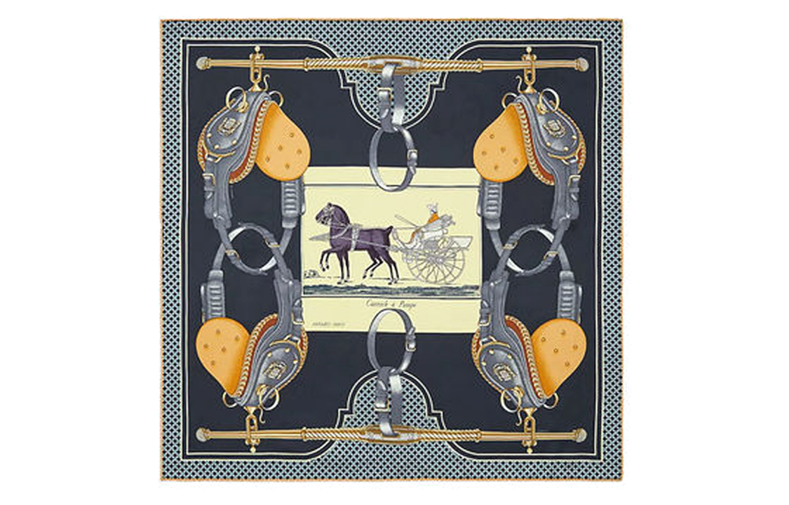 (Women) HERMES Carrick a Pompe Printed Silk Scarf for Women - Multicolor. H983933S02