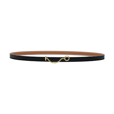 (Women) HERMES Carrousel Black Calfskin Belt 1.3cm H081081CC06-H065538CAAB