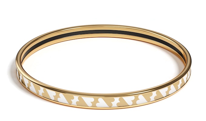 (W) HERMES Gelang Emas/Putih Cartes a Jouer Enamel. H243312FC665 Order (W) HERMES Gelang Emas/Putih Cartes a Jouer Enamel. H243312FC665