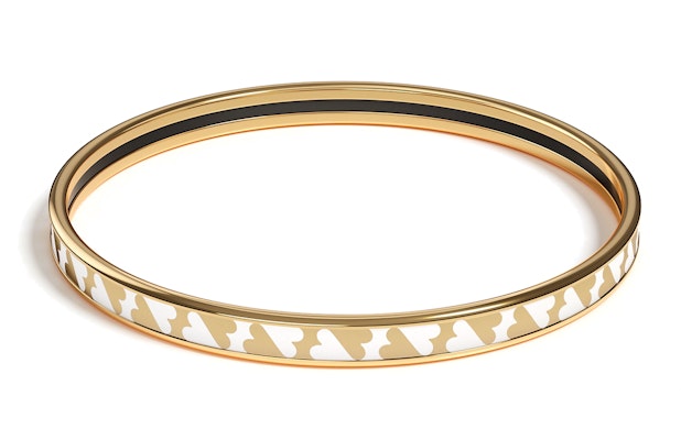 (W) HERMES Gelang Emas/Putih Cartes a Jouer Enamel. H243312FC665 Lookbook (W) HERMES Gelang Emas/Putih Cartes a Jouer Enamel. H243312FC665