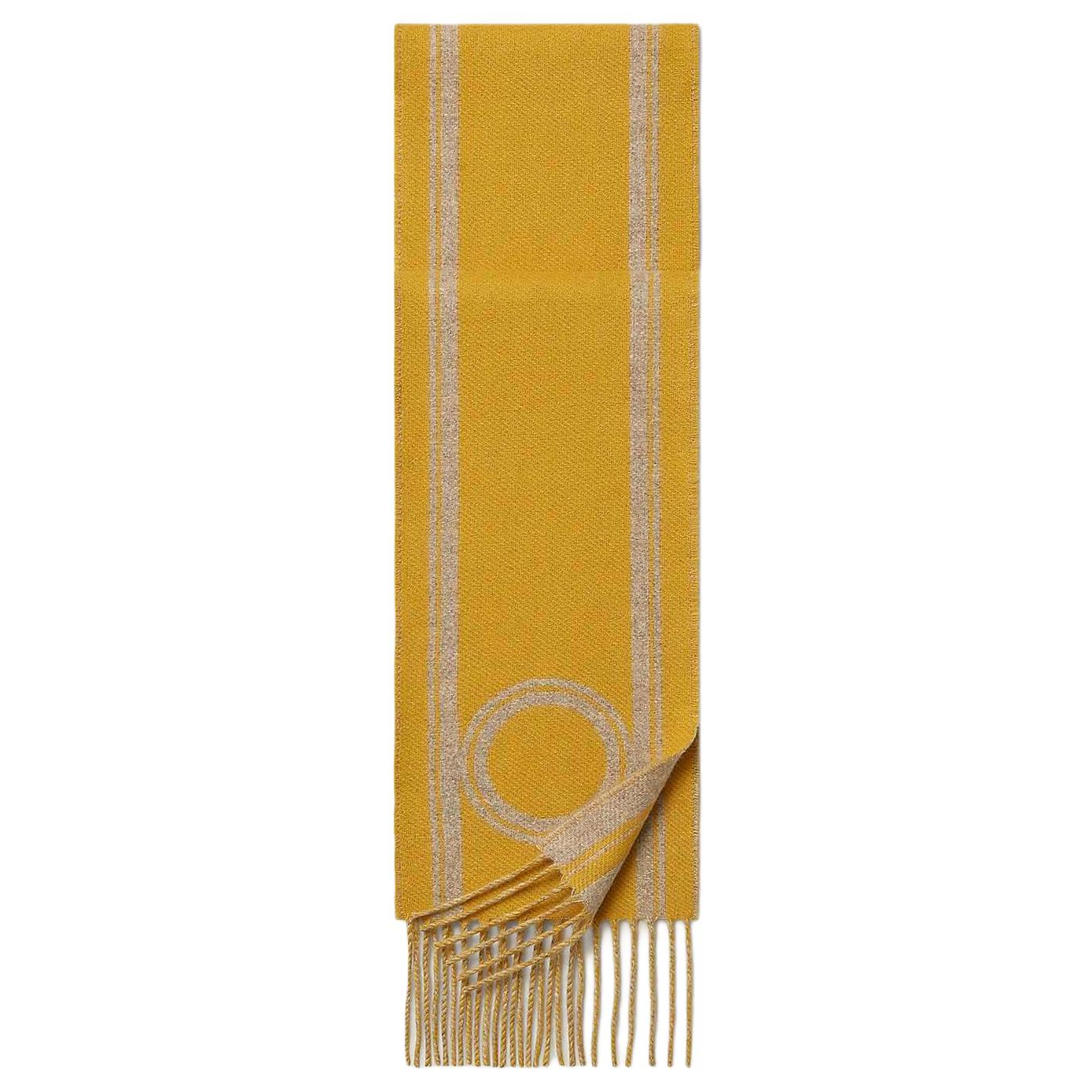 (Women) HERMES Casaque Bande de Repos Cashmere Scarf Women’s Yellow Solid Design. H259144S 04 圖 3