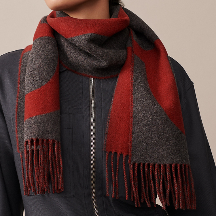 (Women) HERMES Casaque Grand Mors Jacquard Cashmere Scarf for Women - Multicolor H259116S-04 圖 5