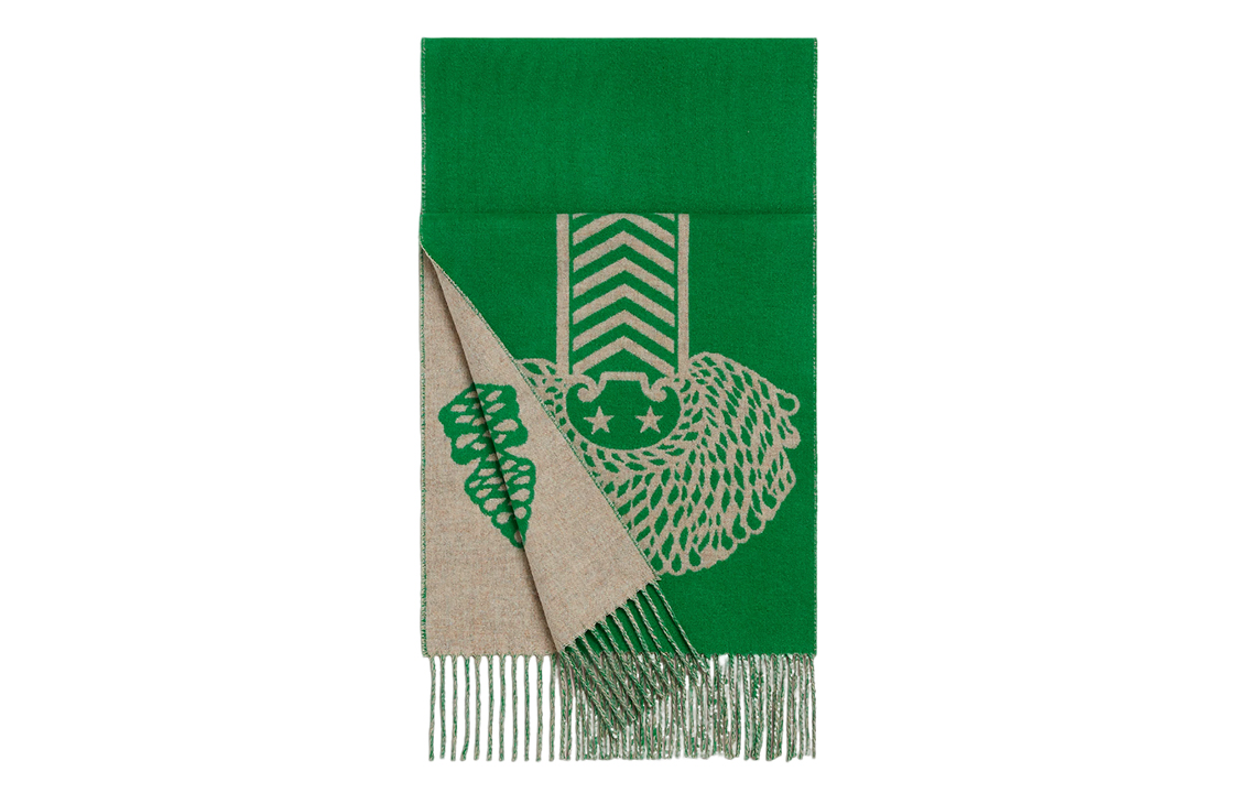 (Women) HERMES Casaque Green Jacquard Fringe Design Scarf for Women. H253983S 03 圖 2