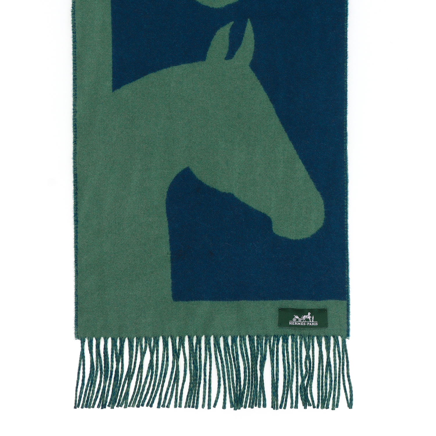 (Women) HERMES Casaque Love Story Print Cashmere Scarf Green for Women. H254043S-05 圖 4