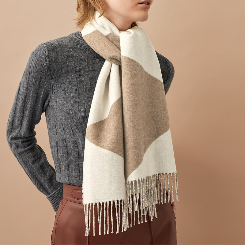 (Women) HERMES Cashmere Scarf Women Luxury European Japanese Style H259077S-04 圖 7