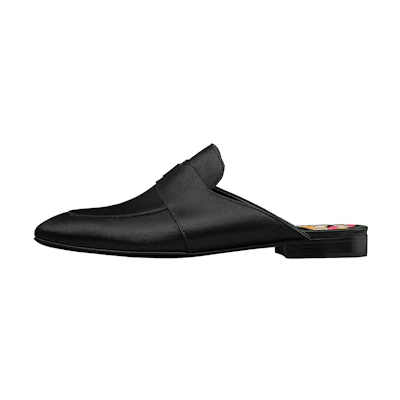 (W) HERMES Catena 'Simple Casual Mule Flat Black'