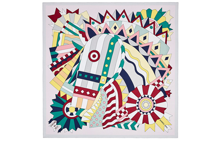 (Women) HERMES Celebration Horse 90cm Silk Scarf Women Pink H003748SC08 圖 2