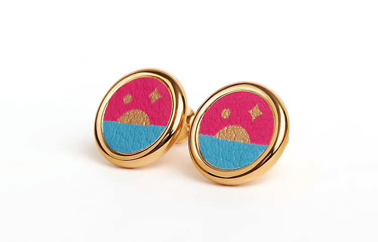 (Women) HERMES Celeste Emoji Stud Earrings for Women - Gold. H010774CCAB