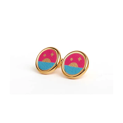 (Women) HERMES Celeste Emoji Stud Earrings for Women - Gold. H010774CCAB