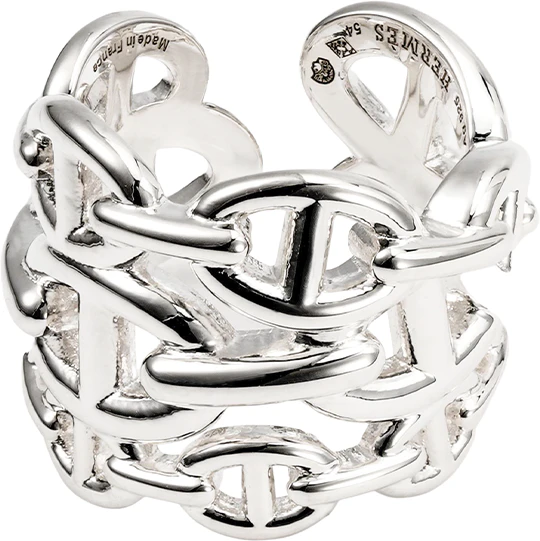 women-hermes-chain-link-flower-ring-925-silver-h109506-b-000
