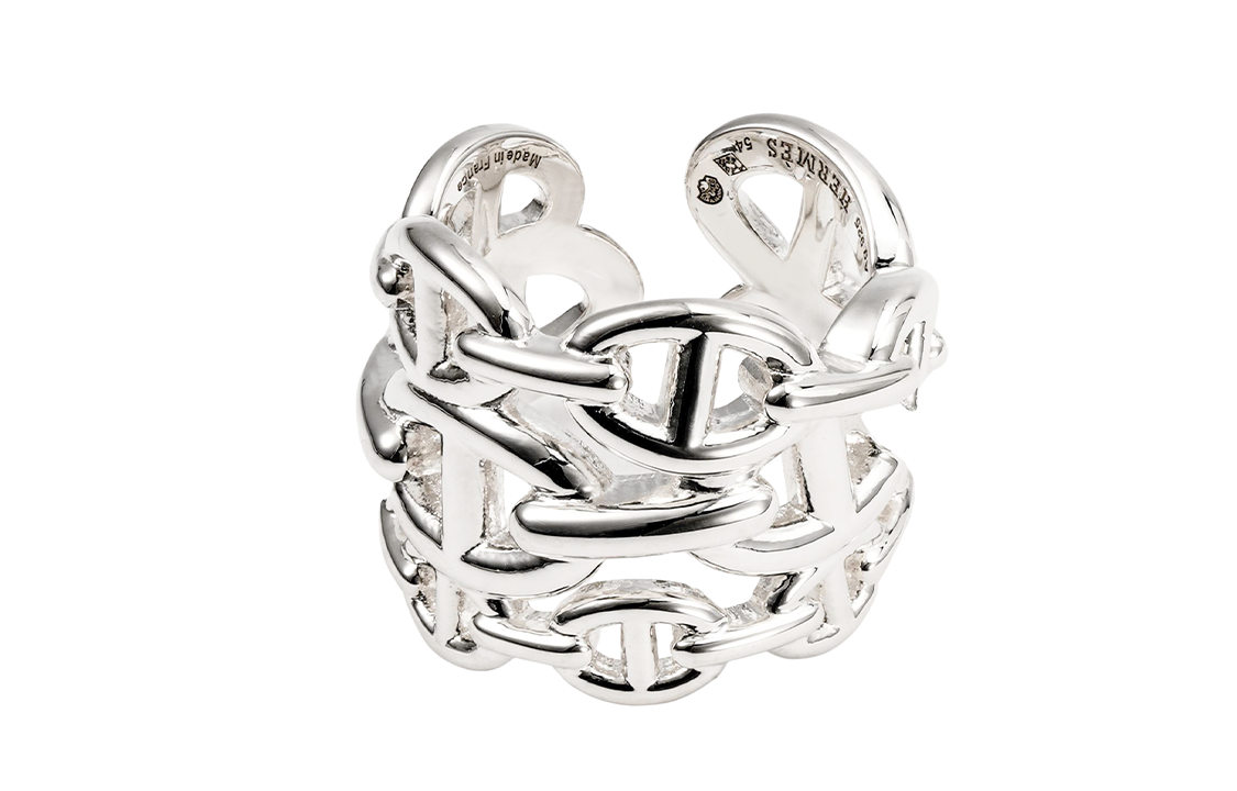 Order (Women) HERMES Chain Link Flower Ring 925 Silver H109506B-000