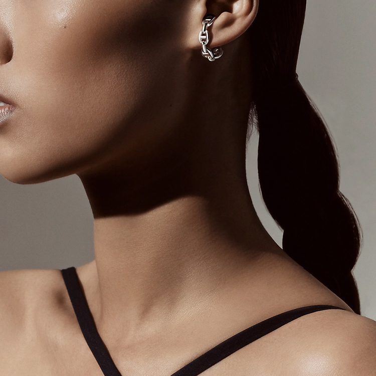 (Women) HERMES Chaine d'ancre Enchainee Silver 925 Single Ear Cuff Earrings Women H122513B 00 圖 3