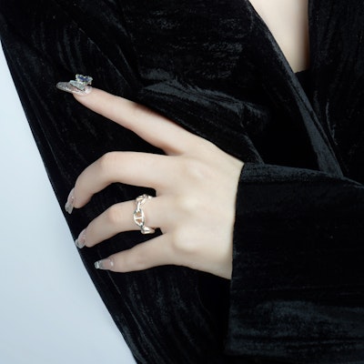 (Women) HERMES Chaine d'Ancre Enchainee Silver Ring with Gift Bag H109507B Details for (Women) HERMES Chaine d'Ancre Enchainee Silver Ring with Gift Bag H109507B