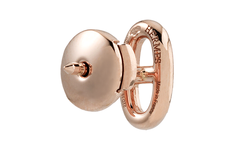 (Women) HERMES Chaine d'ancre Pig Nose Gold Stud Earrings for Women H113503B-00 圖 4