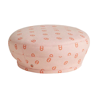 (Women) HERMES Chaine d'Ancre Printed Pink Beret Hat for Women. H231010N 7I58