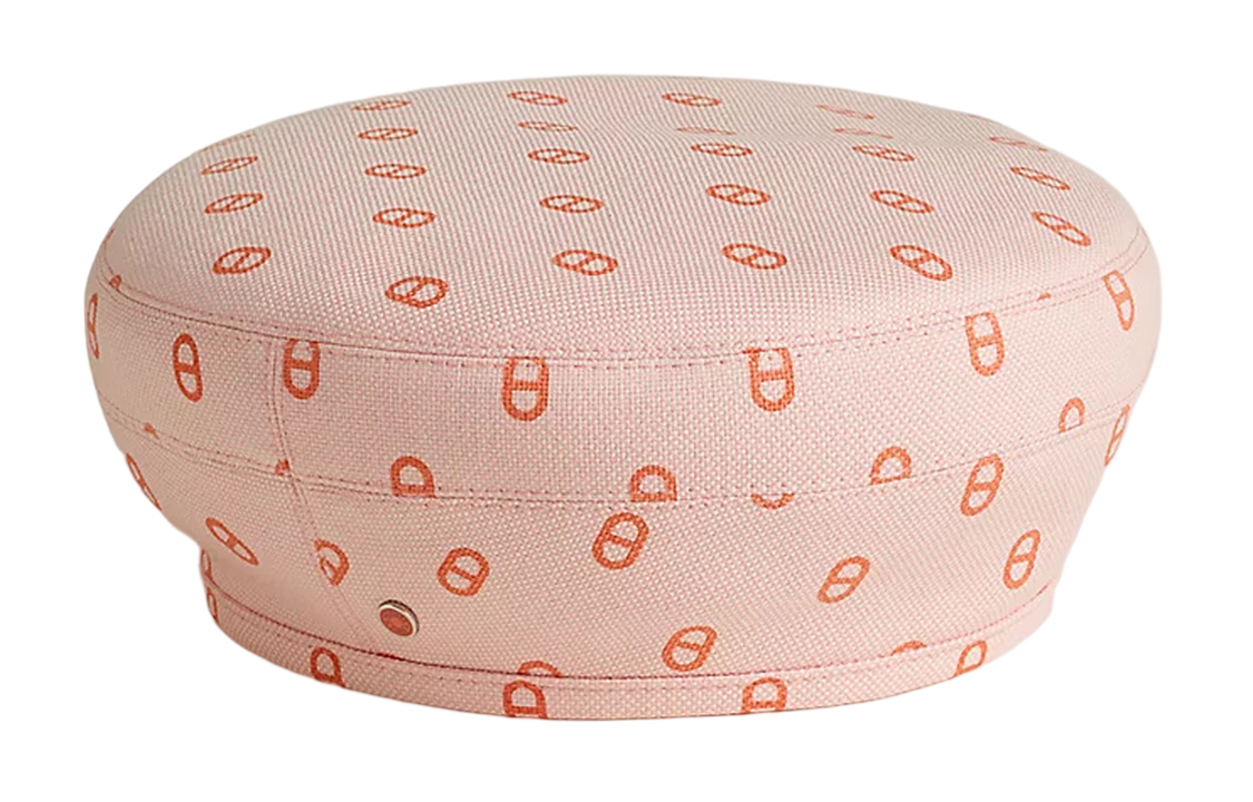 Order (Women) HERMES Chaine d'Ancre Printed Pink Beret Hat for Women. H231010N 7I58