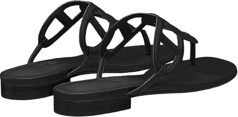 HERMES 愛馬仕 Chaine d'Ancre圖樣納帕皮革涼鞋 女款 黑色 Shop HERMES 愛馬仕 Chaine d'Ancre圖樣納帕皮革涼鞋 女款 黑色