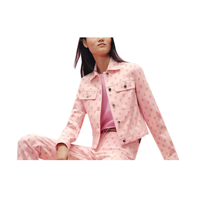 (Women) HERMES Chaine d'Ancre SS23 Pink Graphic Print Single-Breasted Jacket. H3E0231D57I