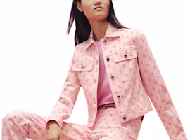 Order (W) HERMES Chaîne d''Ancre SS23 Rosa Gráfico Blazer de Botón Único. H3E0231D57I