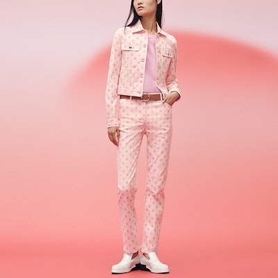 (Women) HERMES Chaine d'Ancre SS23 Pink Graphic Print Single-Breasted Jacket. H3E0231D57I Shop (Women) HERMES Chaine d'Ancre SS23 Pink Graphic Print Single-Breasted Jacket. H3E0231D57I