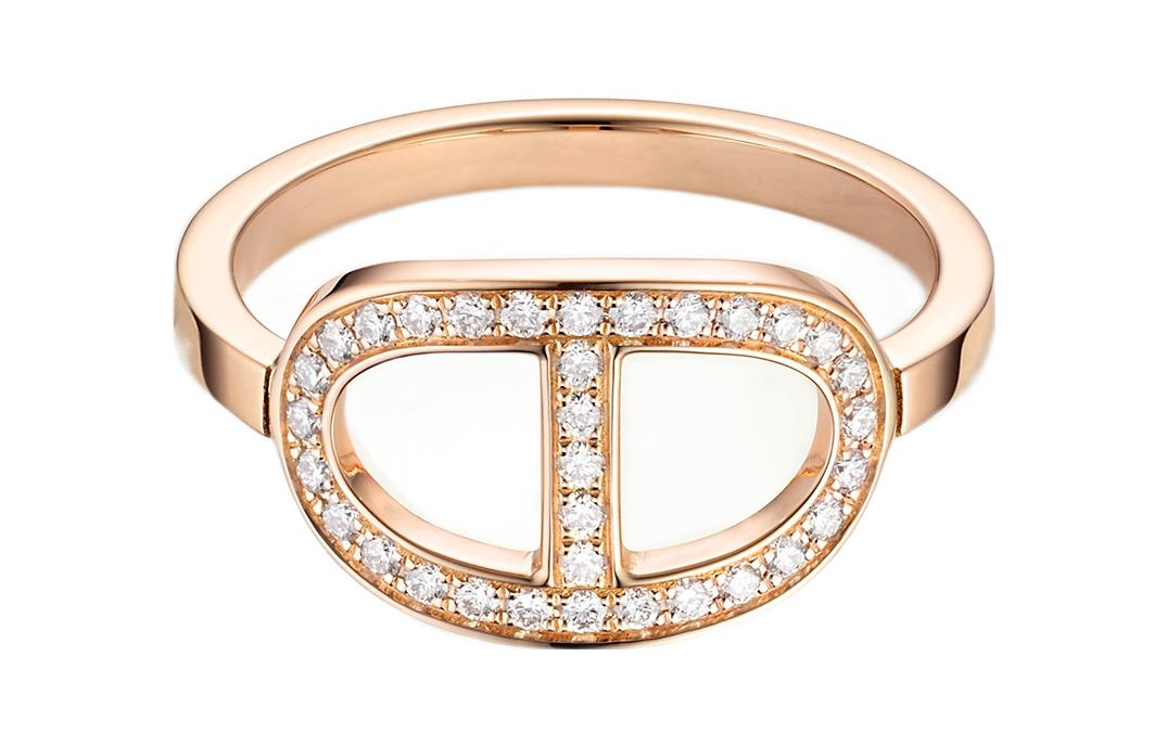 Order (Women) HERMES Chaine d'Ancre Verso 18k Rose Gold Ring for Women - Rose Gold Color H122605B-00051