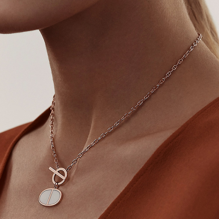(Women) HERMES Chaine d'Ancre Verso Pendant Rose Gold Necklace for Women. H121341B 00SH 圖 4