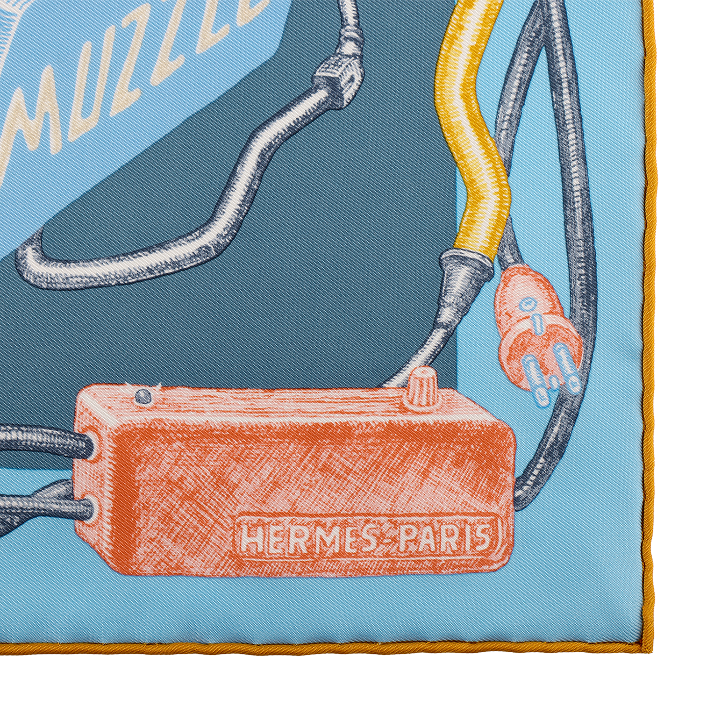 (Women) HERMES Chevaloscope Neon Scarf Hand-Rolled Soft Silk Scarf for Women - Blue. H893954S-02 圖 5