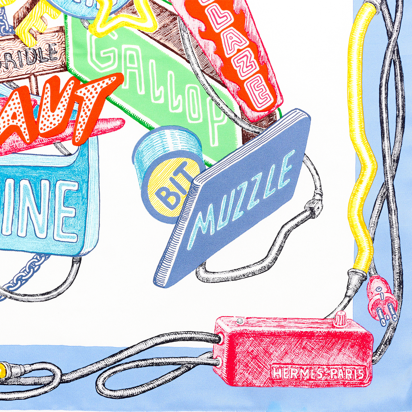 (Women) HERMES Chevaloscope Neon Silk Scarf 100% Handcrafted Silk for Women Multicolor. H893954S-06 圖 4