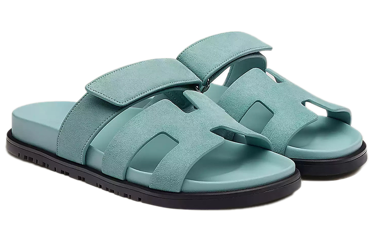Lookbook HERMES 愛馬仕 Chypre 休閒時尚拖鞋 女款 水綠色