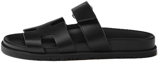 (Women) HERMES Chypre 'Black Calfskin Slip-On Mule' H222100Z-02 (Women) HERMES Chypre 'Black Calfskin Slip-On Mule' H222100Z-02